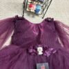 Beautiful Purple Baby Dress in Soft Net Fabric Inclined view