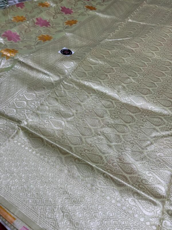 Image 2024-07-17 at 22.47.50 (17) Chanderi Sea Green Saree with Zari Border Pallu