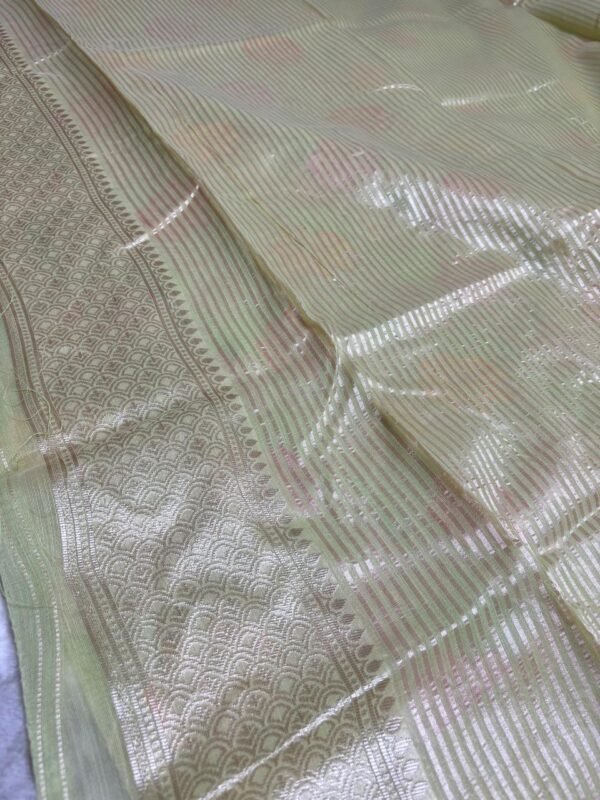 Image 2024-07-17 at 22.47.50 (18) Chanderi Sea Green Saree with Zari Border with Blouse