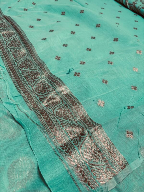 Image 2024-07-17 at 22.47.50 (2) Banarasi Silk light Blue Saree with Zari border with blouse