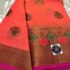Orange Cotton Zari Woven Saree with Heavy Border