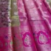 Image 2024-07-18 at 18.10.27 (7) Pink Gayatri Silk with Peacock & Flower Saree, Woven with Zari and rich pallu