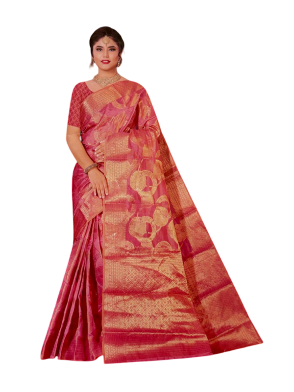 Image 2024-07-25 at 19.36.26 Modern Weaving Karigari Light Orange Saree with Zari Design