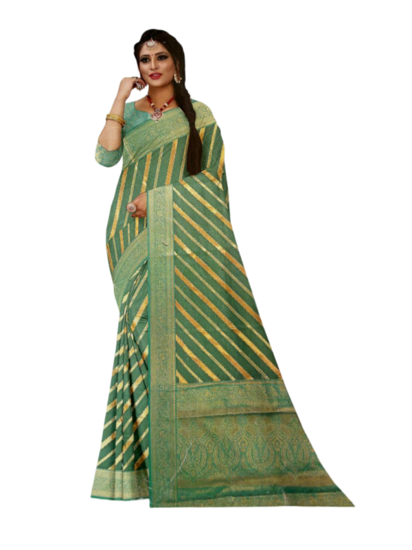 Image 2024-07-25 at 19.36.27 (1) Model weaving Organza Tissue Saree with Contrast Zari Border