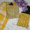 Image 2024-07-31 at 18.50.30 (3) Cotton yellow Kurti with Flower Pattern, Sequin Work, and Chiffon Dupatta and bottom