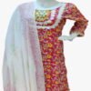 Jaipuri Cotton Kurti with Digital Print & Pom Pom Lace Dupatta-model wearing