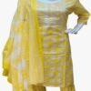 Image 2024-08-03 at 09.19.03 model wearing Cotton yellow Kurti with Flower Pattern,