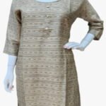 Model wearing Cotton Kurti Set: Straight Kurta