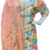 Cotton Kurti with Digital Print & Sequence Lace - Striped Bottom Included