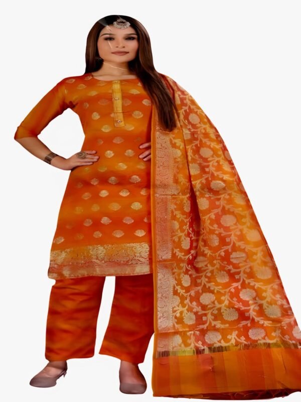 Image 2024-08-17 at 20.42.09 (12) BANARASI A-line Golden rod kurti FLORAL EMBROIDERED