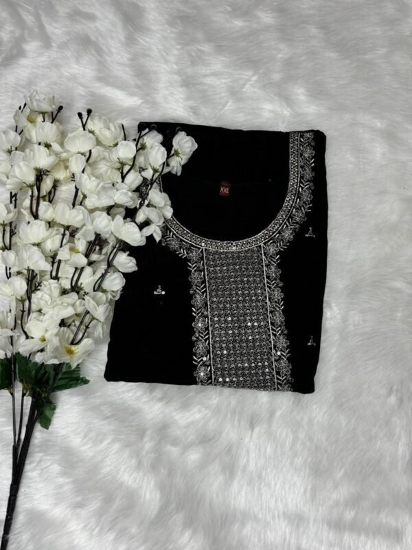 Image 2024-10-09 at 12.07.13 (1) Roman Silk black Kurti Set with Sequence Thread Work