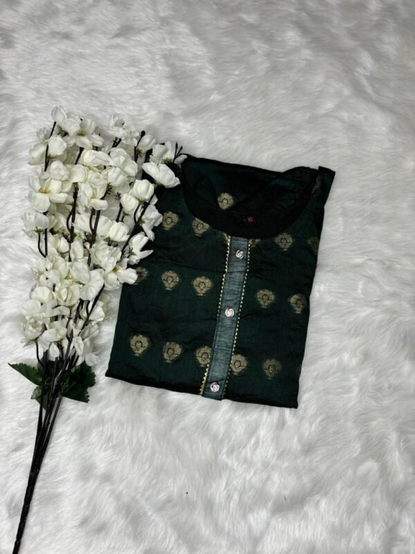 Image 2024-10-09 at 12.07.15 (12) Banarasi A-Line Geen Kurti Set – Floral Embroidery