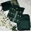 Image 2024-10-09 at 12.07.15 (13) Banarasi A-Line Geen Kurti Set – Floral Embroidery with Dupatta & Bottom top view