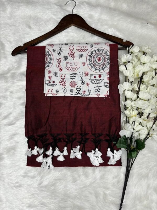 Image 2024-11-19 at 16.48.30 (3) Khadi maroon Saree with Separate Blouse