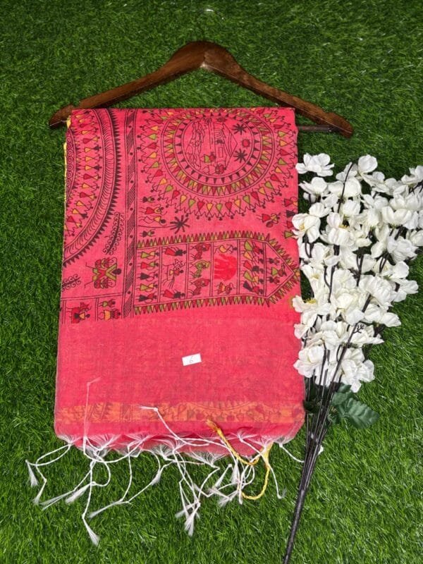 2025-02-09 at 2.45.16 PM (10) Khadi Print Madhubani yellow saree full view