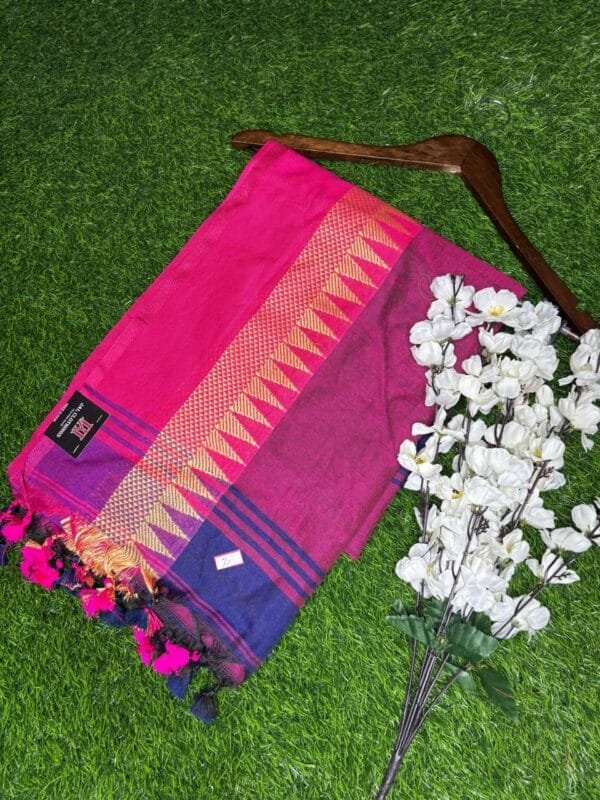 2025-02-09 at 2.45.16 PM (28) Temple Khadi Saree – Dual Shade pink