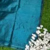 Khadi Cotton blue Saree – Silver Stripes with Zari Border blouse