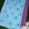 Dual Shade Khadi Cotton Saree –Dhaga Print sky blue saree body part