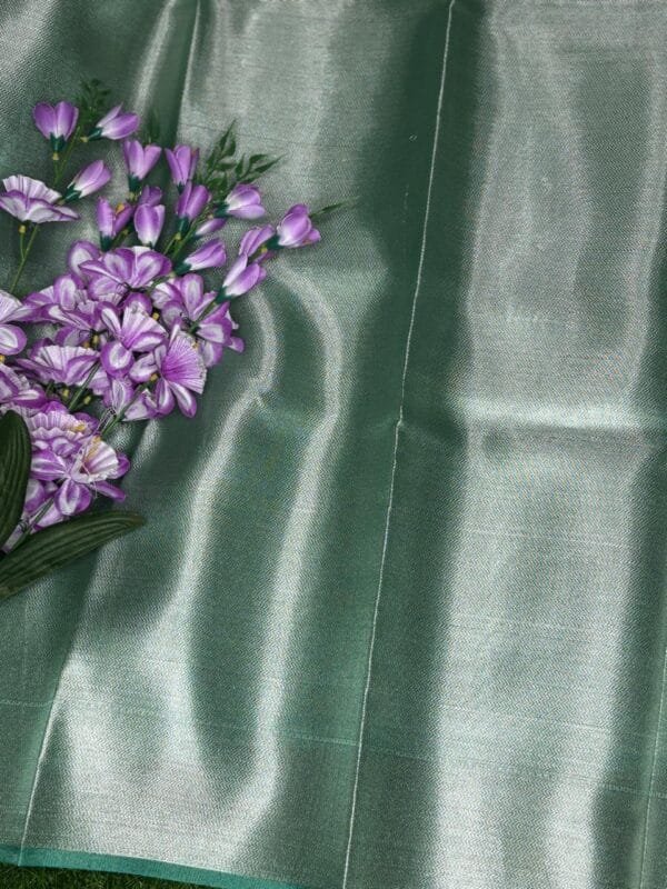 Banaras Tissue Saree with Rich Zari Border ,showing blouse