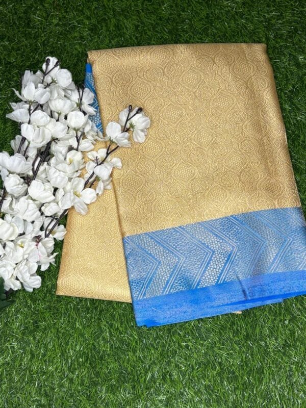 Image 2025-03-22 at 21.18.53 (16) Nita Ambani Mam-Inspired Banaras Saree with Contrast Blue Zari Border