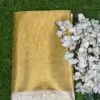 Keerthy Suresh Mam-Inspired Banaras Tissue Gold Saree with Zari Border