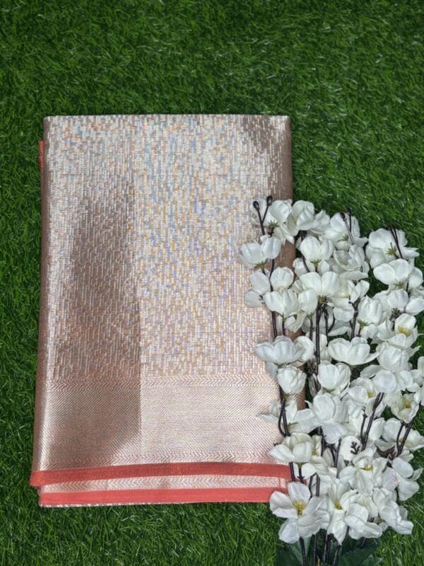 Image 2025-03-22 at 21.18.53 (31) Banaras Tissue Saree with Zari Border – Timeless Elegance