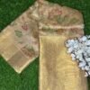 Gold Kota Saree with All-Over Digital Print & Big Border