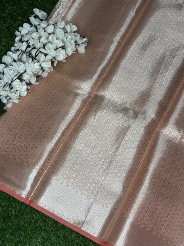Banaras Tissue Saree with Zari Border – Timeless Elegance showing blouse