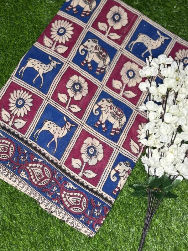 Kalamkari Cotton Saree with Organic Colours