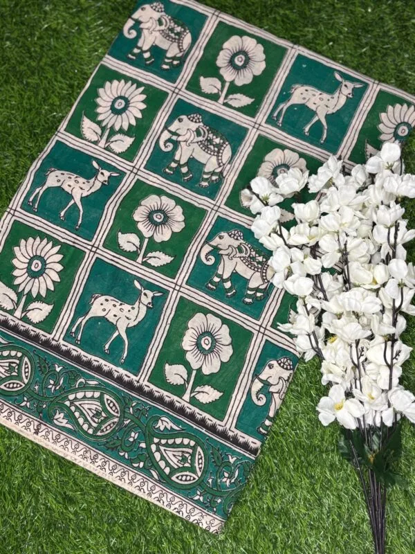 Kalamkari Cotton Saree with Organic Colours
