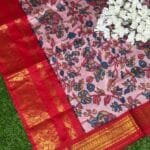 Kalyani Cotton pink Saree – Kalamkari Design with Gadwal Border